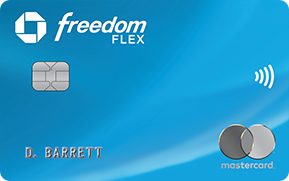 Clickable card art links to Chase Freedom Flex (Registered trade mark) credit card product page