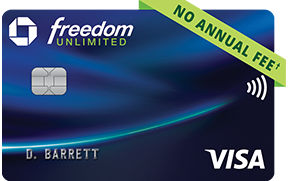 Chase Freedom Unlimited (Registered Trademark) credit card. NO ANNUAL FEE (dagger).