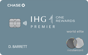 Clickable card art links to IHG One Rewards Premier Credit Card product page