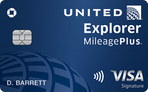 Clickable card art links to United (Service Mark) Explorer Card product page