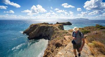 Aerial view of the ocean from a cliff