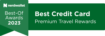 Nerd Wallet - Best of Awards 2023 - Best Credit Card Premium Travel Awards logo