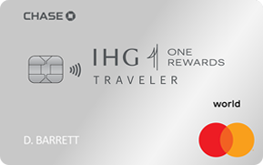 Clickable card art links to IHG One Rewards Traveler Credit Card product page