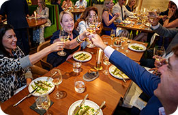 Marriott Bonvoy Cardmembers share a toast over their meals