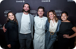 Marriott Bonvoy Cardmembers pose with Chef Jenner Tomaska