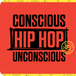 A graphic promoting Hip Hop: Conscious, Unconscious, a photography exhibit on display at Fotografiska in 2023