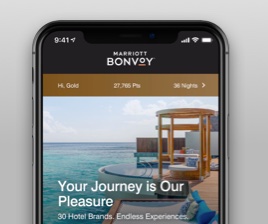 The Marriott App on a smart phone