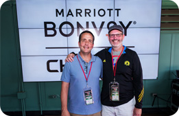 Marriott Bonvoy Cardmembers pose for a photo during the Ultimate Boston Baseball Experience