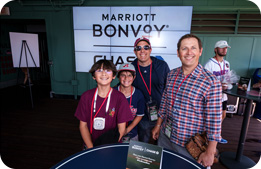 Marriott Bonvoy Cardmembers pause for a photo during the tour of the ballpark