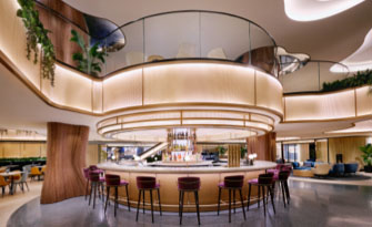 A bar at a Chase Sapphire Airport Lounge