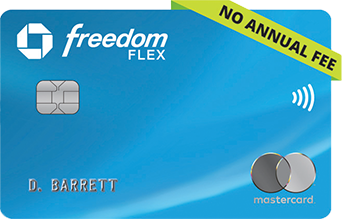 Chase Freedom Flex Credit Card. NO ANNUAL FEE. Contactless icon Mastercard