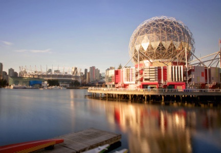 A view of Science World in Vancouver
