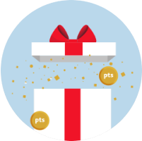 Icon of a gift box opening