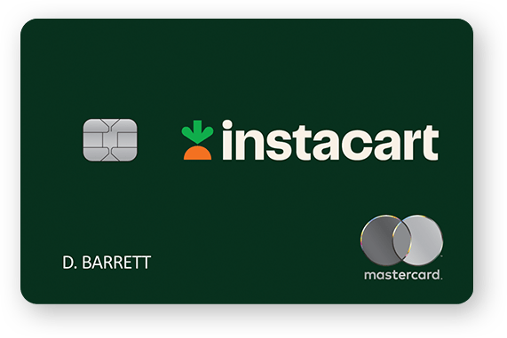 Instacart Mastercard. Contactless icon. 
