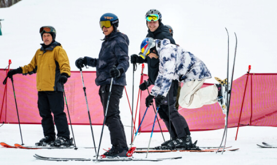 Guests skiing