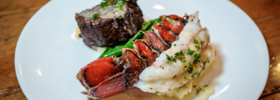 A surf-and-turf meal