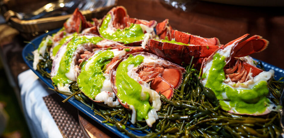 A plate of lobster tails