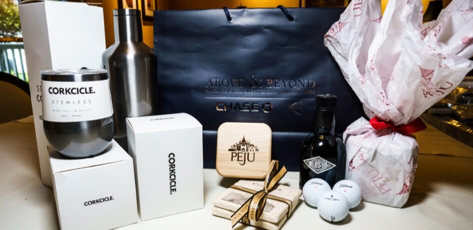 Gift bag by Chase for cardmembers and their guests.