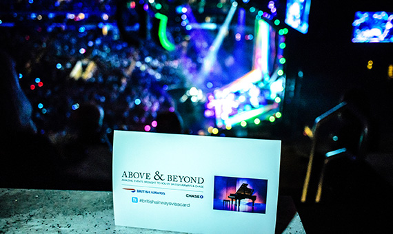View of stage at American Airlines Center and Above and Beyond poster