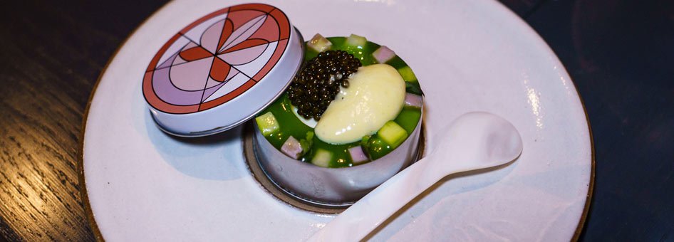 Closeup of one of the meal’s courses