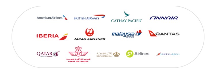 Collection of the oneworld partner airlines