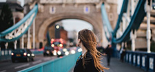 Woman standing on London Bridge