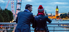 Couple looking at the river Thames