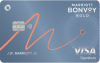 MARRIOTT BONVOY BOLD Credit Card. Contactless icon. VISA Signature.