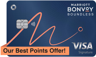 MARRIOTT BONVOY BOUNDLESS Credit Card. Contactless icon. VISA Signature. Our Best Points Offer!