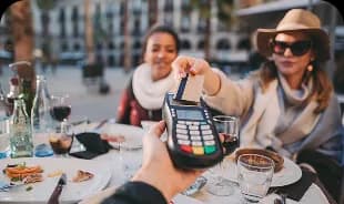 Couple traveling with luggage
