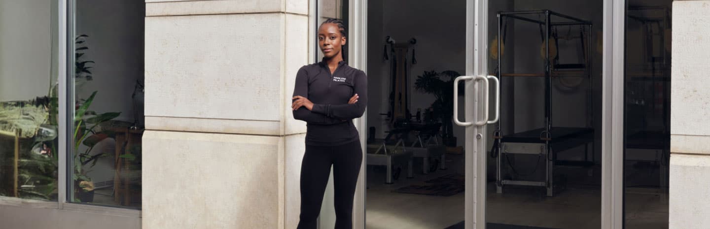 A woman with her arms crossed