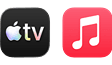 apple tv logo apple music logo