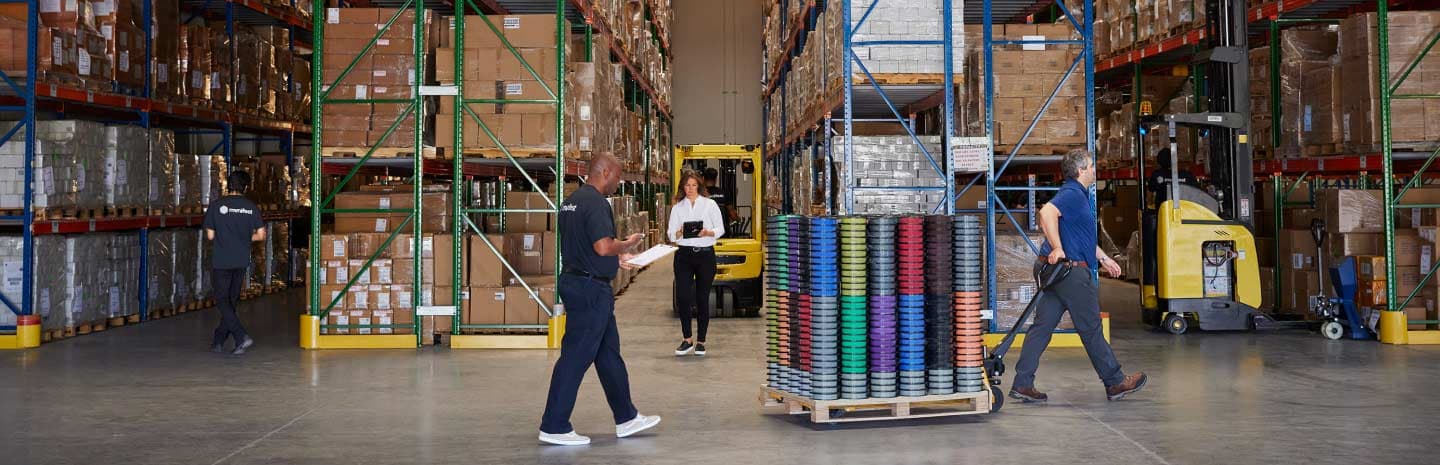 People working in a warehouse