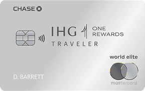 Clickable card art links to IHG One Rewards Traveler Credit Card product page