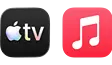 apple tv logo apple music logo
