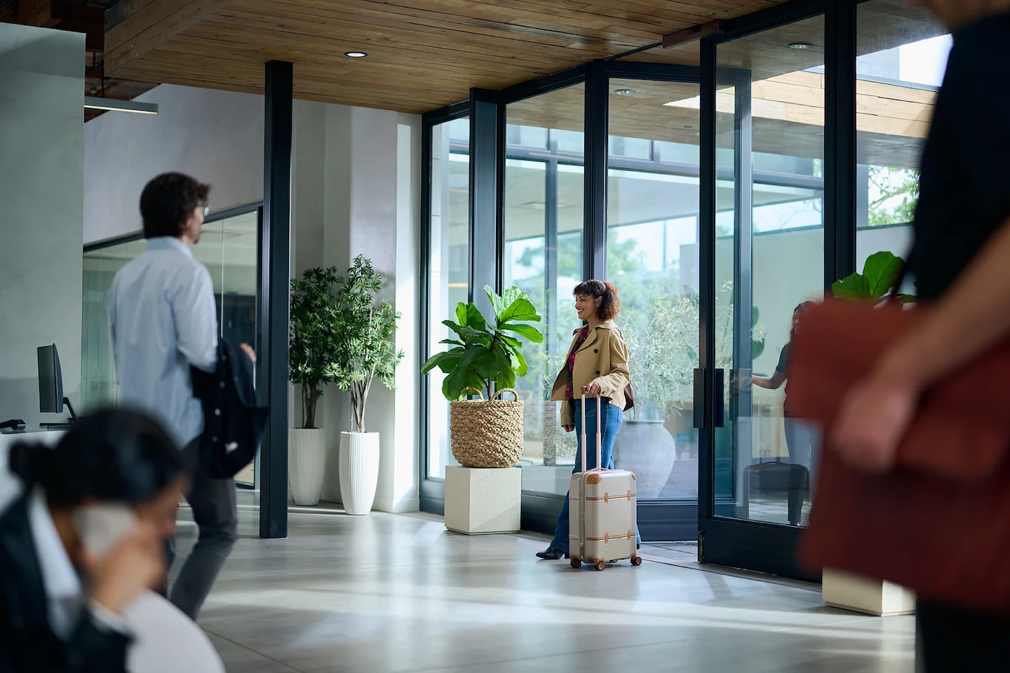 3 women looking down