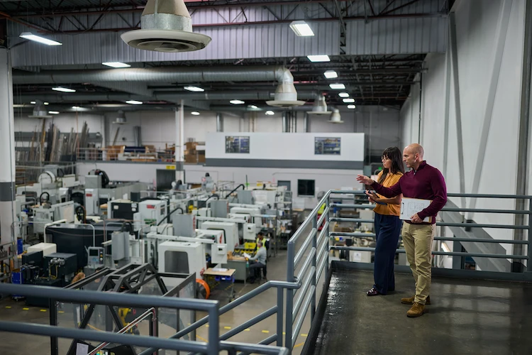 People working in a warehouse