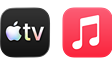 apple tv logo apple music logo