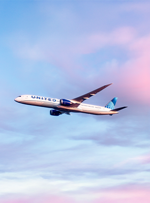 The New United GatewaySM Card- Plane Pink & Purple sky