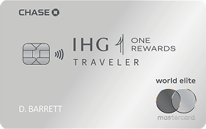 Clickable card art links to IHG One Rewards Traveler Credit Card product page