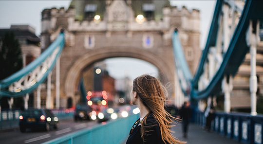 Woman standing on London Bridge