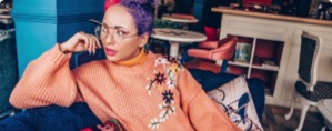 Woman thinking on a couch