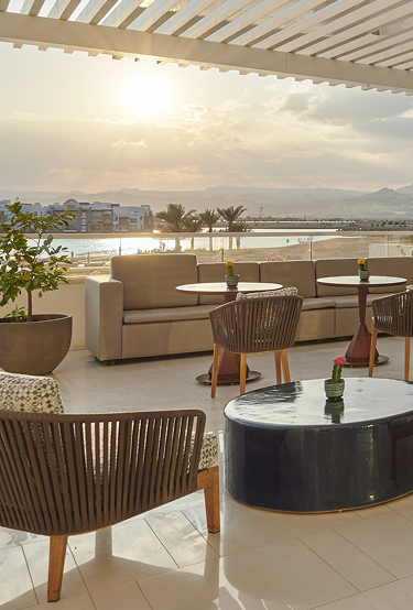 Patio at the Hyatt Regency Aqaba Ayla, Jordan