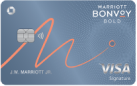 MARRIOTT BONVOY BOLD Credit Card. Contactless icon. VISA Signature.