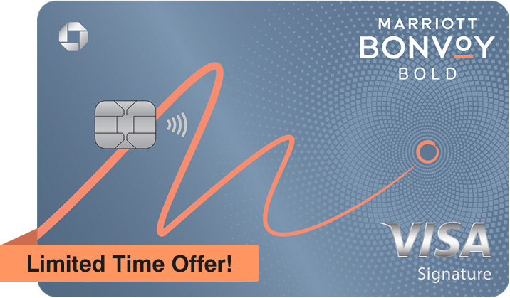 MARRIOTT BONVOY BOLD Credit Card. Contactless icon. VISA Signature. Limited Time Offer!