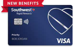 Southwest Rapid Rewards (Registered Trademark) Priority Credit Card. NEW BENEFITS.