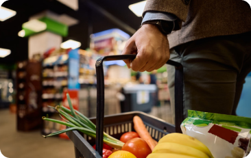Man grocery shopping
