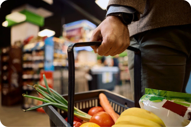 Man grocery shopping