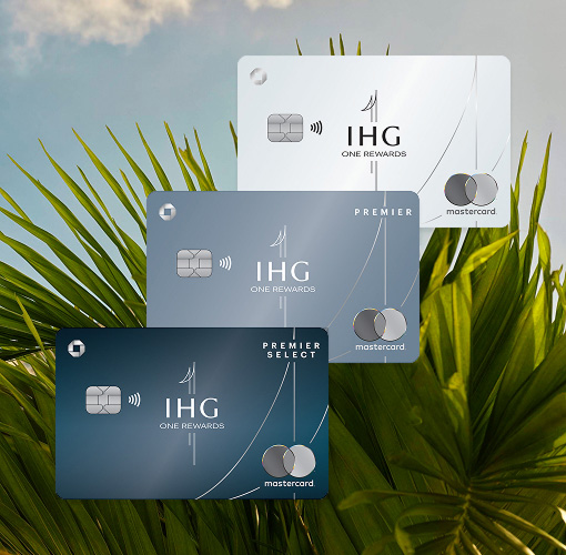 The IHG credit card portfolio against an outdoor background
