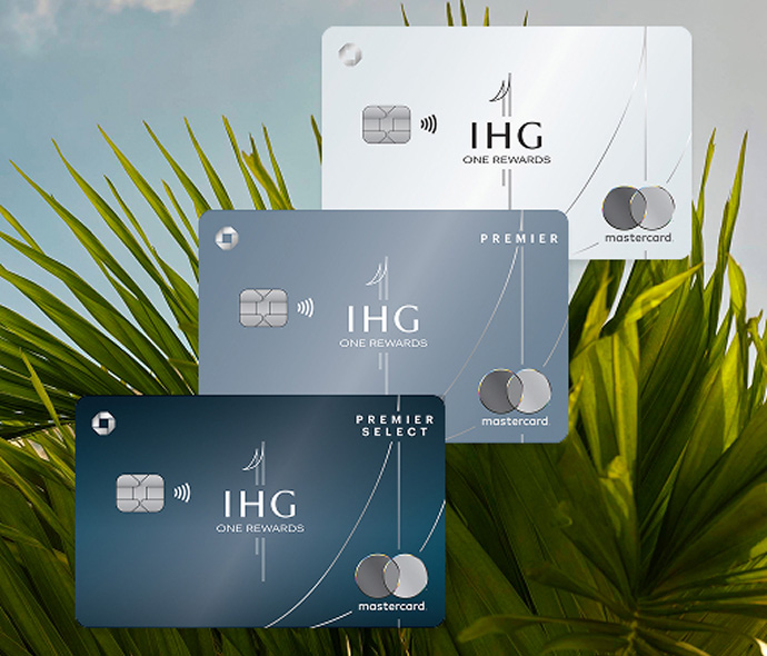 The IHG credit card portfolio against an outdoor background